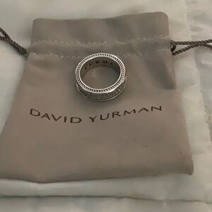 David Yurman Silver Pavé Diamond Band Ring